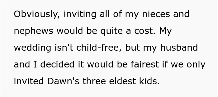 Sister Is At Furious With This Bride For Only Letting 3 Of Her 10 Kids Come To The Wedding Sister Is At Furious With This Bride For Only Letting 3 Of Her 10 Kids Come To The Wedding