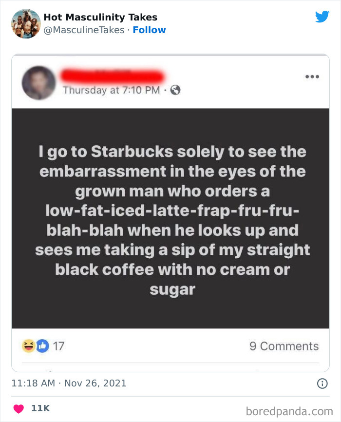 35 “Hot Masculinity Takes” That Are So Wrong, They Had To Be Shamed On This Twitter Page (New Posts) 35 “Hot Masculinity Takes” That Are So Wrong, They Had To Be Shamed On This Twitter Page (New Posts)