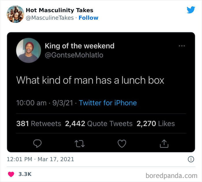 35 “Hot Masculinity Takes” That Are So Wrong, They Had To Be Shamed On This Twitter Page (New Posts) 35 “Hot Masculinity Takes” That Are So Wrong, They Had To Be Shamed On This Twitter Page (New Posts)