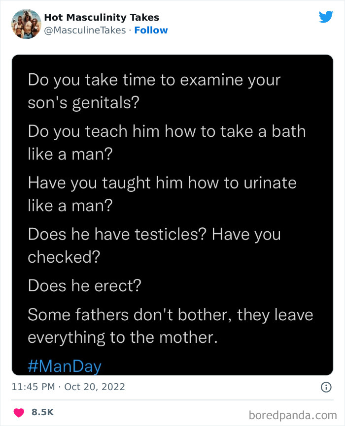 35 “Hot Masculinity Takes” That Are So Wrong, They Had To Be Shamed On This Twitter Page (New Posts) 35 “Hot Masculinity Takes” That Are So Wrong, They Had To Be Shamed On This Twitter Page (New Posts)