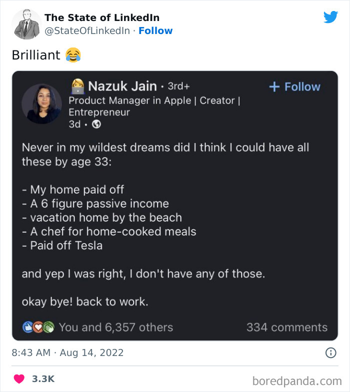 “The State Of LinkedIn” Twitter Page Exposes The Cringiest And Most Out-Of-Touch Posts On LinkedIn (30 Pics) “The State Of LinkedIn” Twitter Page Exposes The Cringiest And Most Out-Of-Touch Posts On LinkedIn (30 Pics)