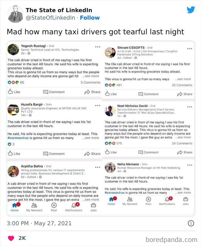 “The State Of LinkedIn” Twitter Page Exposes The Cringiest And Most Out-Of-Touch Posts On LinkedIn (30 Pics) “The State Of LinkedIn” Twitter Page Exposes The Cringiest And Most Out-Of-Touch Posts On LinkedIn (30 Pics)