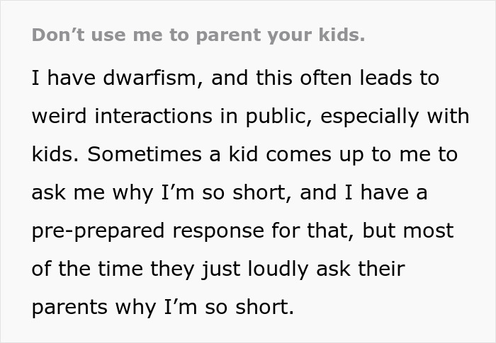 Mom Attempts To Lecture Her Kid By Using A Person With Dwarfism As A Threat, It Backfires When The Person Speaks Up