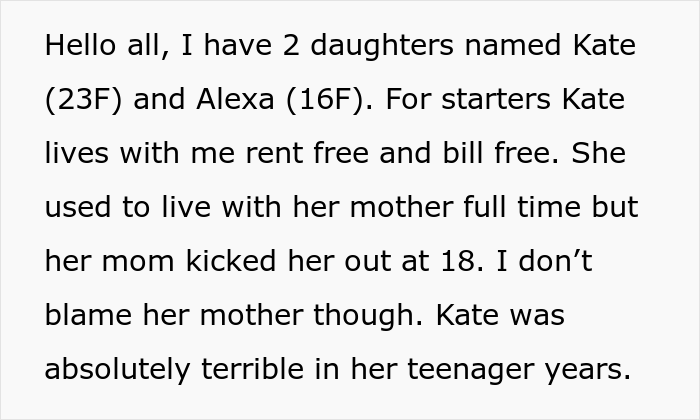 “Kate Was Absolutely Terrible In Her Teenager Years”: Dad Doesn’t Pay For His 23 Y.O. Daughter’s Plane Ticket But Covers The Younger Daughter’s Ticket “Kate Was Absolutely Terrible In Her Teenager Years”: Dad Doesn’t Pay For His 23 Y.O. Daughter’s Plane Ticket But Covers The Younger Daughter’s Ticket