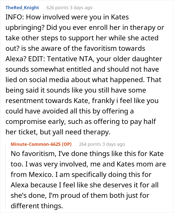 “Kate Was Absolutely Terrible In Her Teenager Years”: Dad Doesn’t Pay For His 23 Y.O. Daughter’s Plane Ticket But Covers The Younger Daughter’s Ticket “Kate Was Absolutely Terrible In Her Teenager Years”: Dad Doesn’t Pay For His 23 Y.O. Daughter’s Plane Ticket But Covers The Younger Daughter’s Ticket