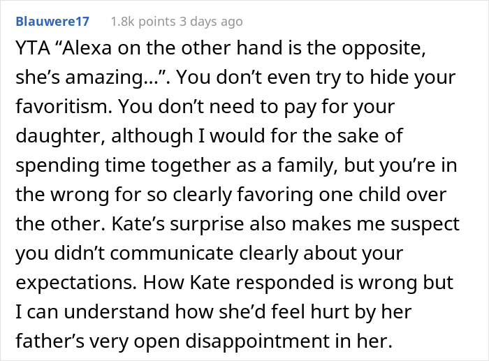 “Kate Was Absolutely Terrible In Her Teenager Years”: Dad Doesn’t Pay For His 23 Y.O. Daughter’s Plane Ticket But Covers The Younger Daughter’s Ticket “Kate Was Absolutely Terrible In Her Teenager Years”: Dad Doesn’t Pay For His 23 Y.O. Daughter’s Plane Ticket But Covers The Younger Daughter’s Ticket