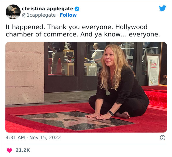 People Are Cheering On Christina Applegate For Appearing In Public For The First Time After Her MS Diagnosis To Uncover Her Hollywood Star Of Fame People Are Cheering On Christina Applegate For Appearing In Public For The First Time After Her MS Diagnosis To Uncover Her Hollywood Star Of Fame