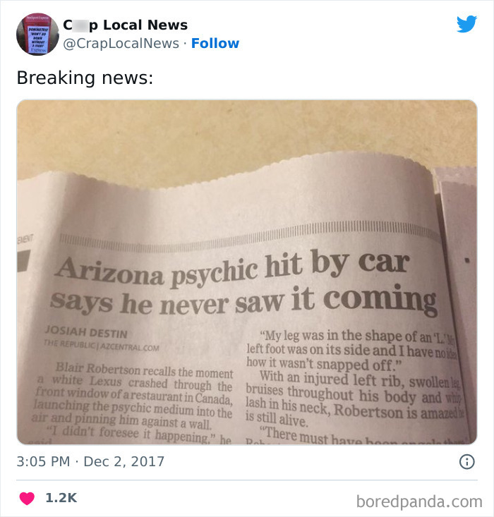 50 Fun Headlines From Local News That Are Unhinged And Bizarre 50 Fun Headlines From Local News That Are Unhinged And Bizarre