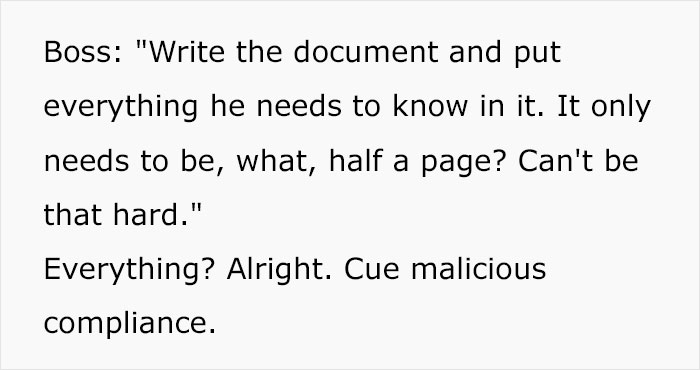 Employee Teaches Entitled Boss A Lesson By Doing Exactly What He Asked, Turns A 10-Minute Task Into A 3-Day Project Employee Teaches Entitled Boss A Lesson By Doing Exactly What He Asked, Turns A 10-Minute Task Into A 3-Day Project