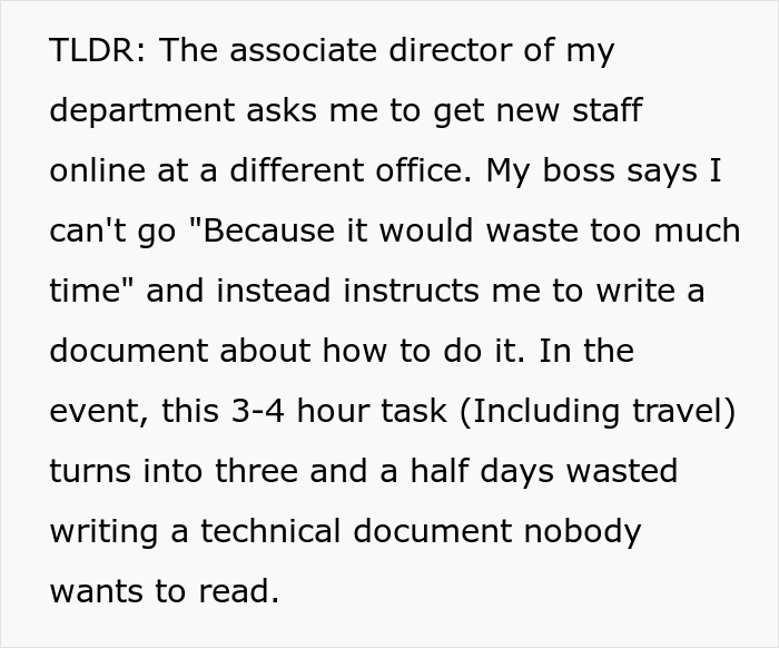 Employee Teaches Entitled Boss A Lesson By Doing Exactly What He Asked, Turns A 10-Minute Task Into A 3-Day Project Employee Teaches Entitled Boss A Lesson By Doing Exactly What He Asked, Turns A 10-Minute Task Into A 3-Day Project