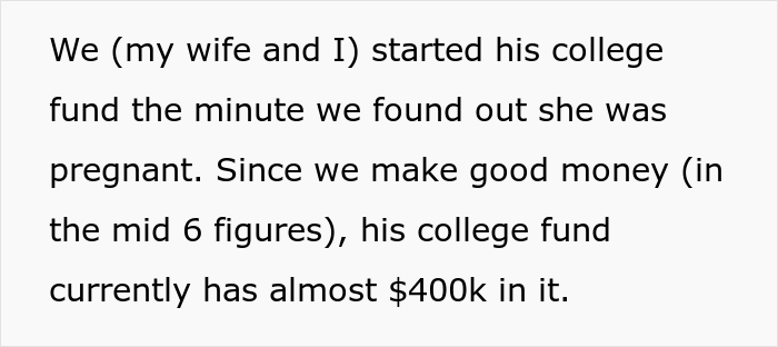 Son Faces Dad’s “Ultimatum” After Refusing To Attend College And Wanting To Use His $400K Tuition Money For Starting A Business Son Faces Dad’s “Ultimatum” After Refusing To Attend College And Wanting To Use His $400K Tuition Money For Starting A Business