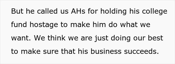 Son Faces Dad’s “Ultimatum” After Refusing To Attend College And Wanting To Use His $400K Tuition Money For Starting A Business Son Faces Dad’s “Ultimatum” After Refusing To Attend College And Wanting To Use His $400K Tuition Money For Starting A Business