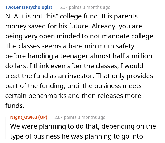 Son Faces Dad’s “Ultimatum” After Refusing To Attend College And Wanting To Use His $400K Tuition Money For Starting A Business Son Faces Dad’s “Ultimatum” After Refusing To Attend College And Wanting To Use His $400K Tuition Money For Starting A Business