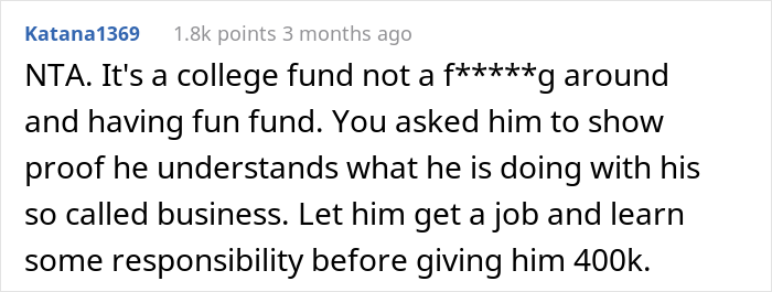 Son Faces Dad’s “Ultimatum” After Refusing To Attend College And Wanting To Use His $400K Tuition Money For Starting A Business Son Faces Dad’s “Ultimatum” After Refusing To Attend College And Wanting To Use His $400K Tuition Money For Starting A Business