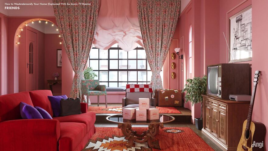 Whimsical, Bright And Symmetrical: 6 Rooms From Popular TV Shows Redesigned In Wes Anderson’s Iconic Style