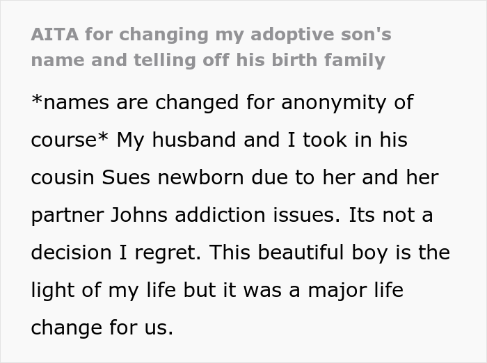 Woman Gets Harassed By Adoptive Child’s Family When She Changes His Name, Snaps Back By Telling Them The Name Wasn’t Appropriate