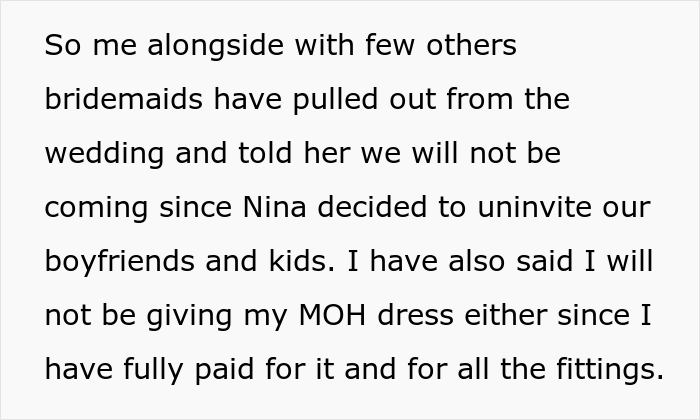 Bride Starts To Disinvite Guests Based On Moral Judgments, Her Maid Of Honor Decides To Drop Out Bride Starts To Disinvite Guests Based On Moral Judgments, Her Maid Of Honor Decides To Drop Out