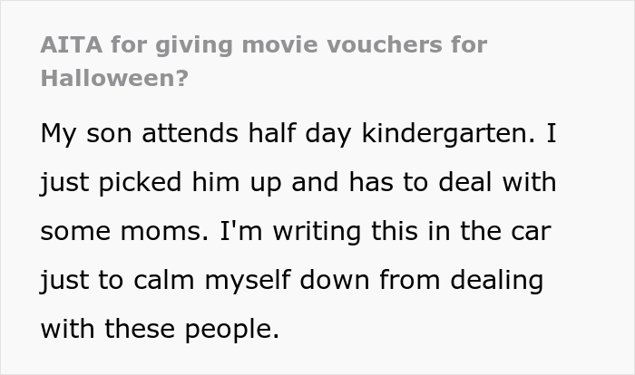 Parent Gives Their Son’s Kindergarten Classmates Movie Vouchers, Calls Other Parents “Greedy” And “Cheap” After They Confront Them Parent Gives Their Son’s Kindergarten Classmates Movie Vouchers, Calls Other Parents “Greedy” And “Cheap” After They Confront Them