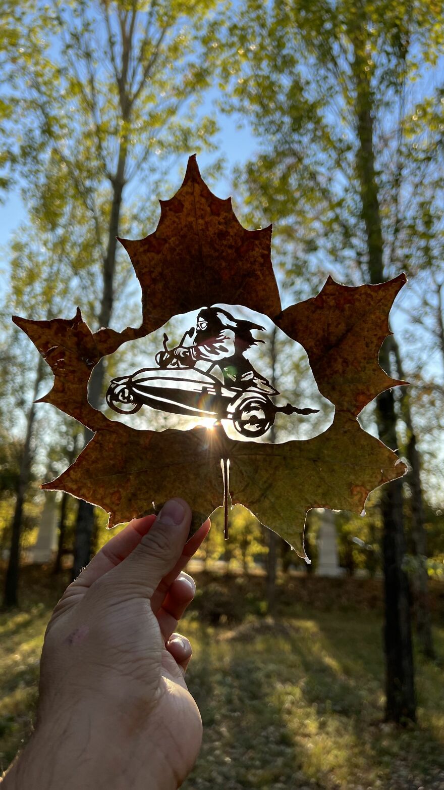 I Made Cutouts On A Real Tree Leaf (13 Pics)