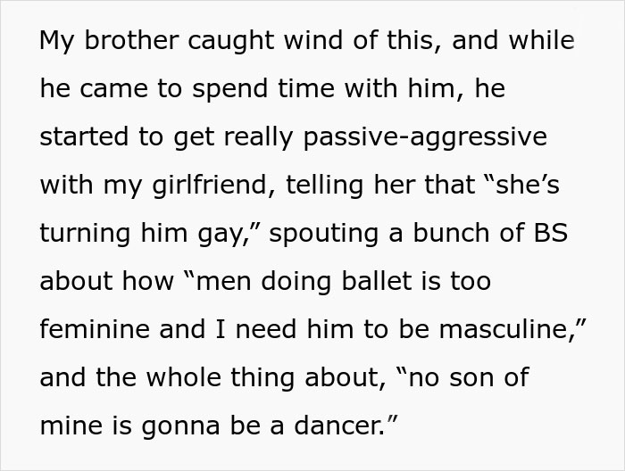 Dad Who’s Never Around Throws A Fit After Seeing His Son Trying Out Ballet, Brother Tells Him To Get Lost And Forbids Him From Ever Seeing His Son Dad Who’s Never Around Throws A Fit After Seeing His Son Trying Out Ballet, Brother Tells Him To Get Lost And Forbids Him From Ever Seeing His Son