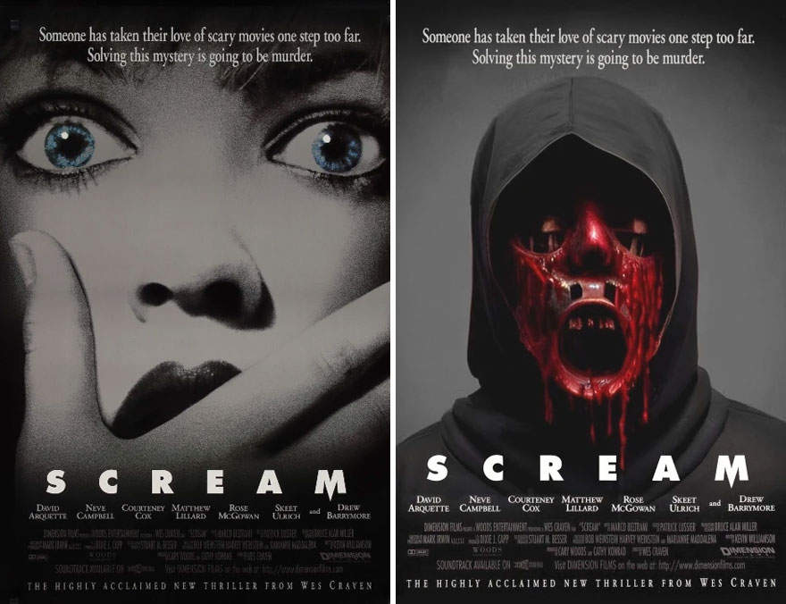 10 Side-By-Side Photos Of Horror Movie Poster Originals And Their Recreations By AI 10 Side-By-Side Photos Of Horror Movie Poster Originals And Their Recreations By AI