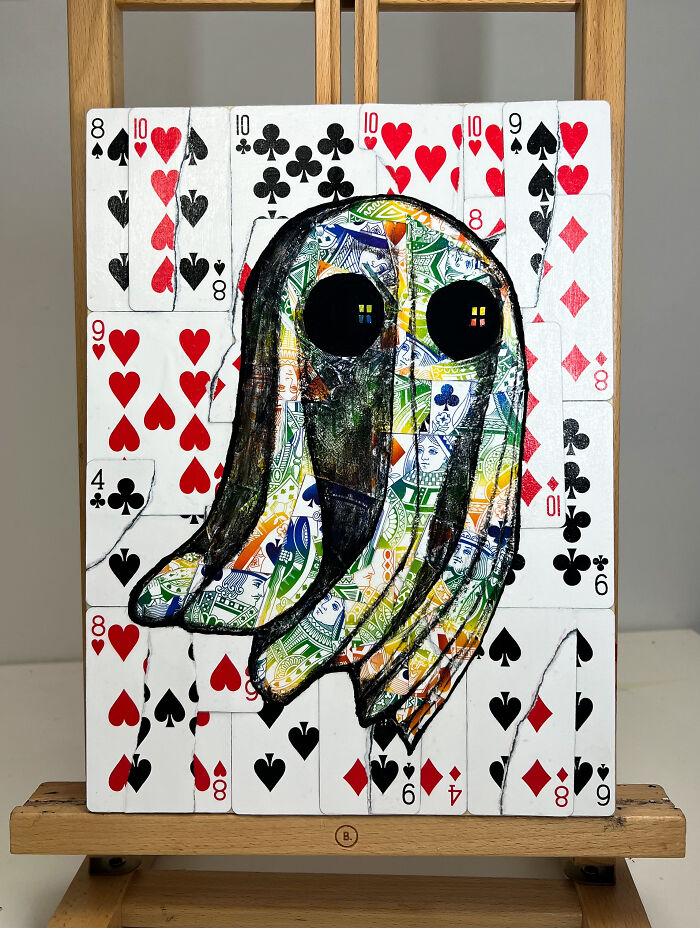Ghost Artwork Made From Playing Cards By Elmo Hood (13 Pics)