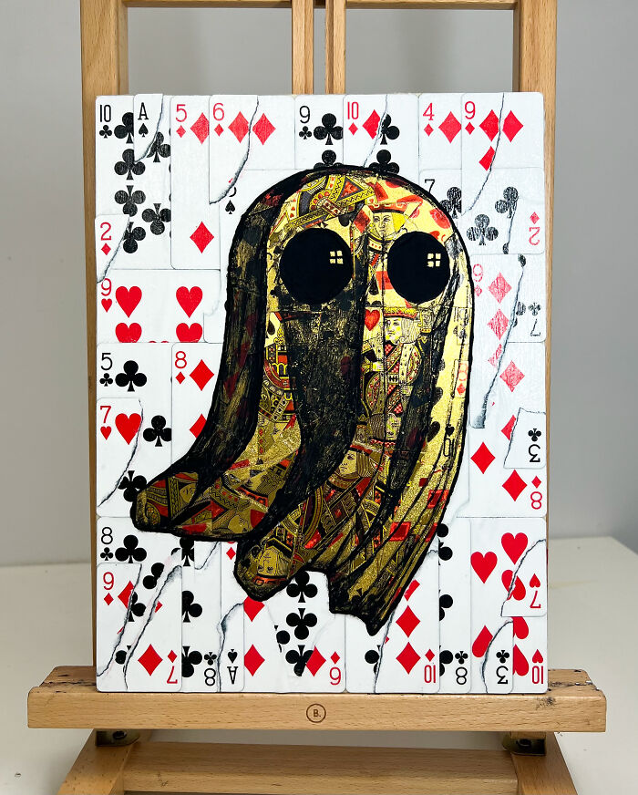 Ghost Artwork Made From Playing Cards By Elmo Hood (13 Pics)