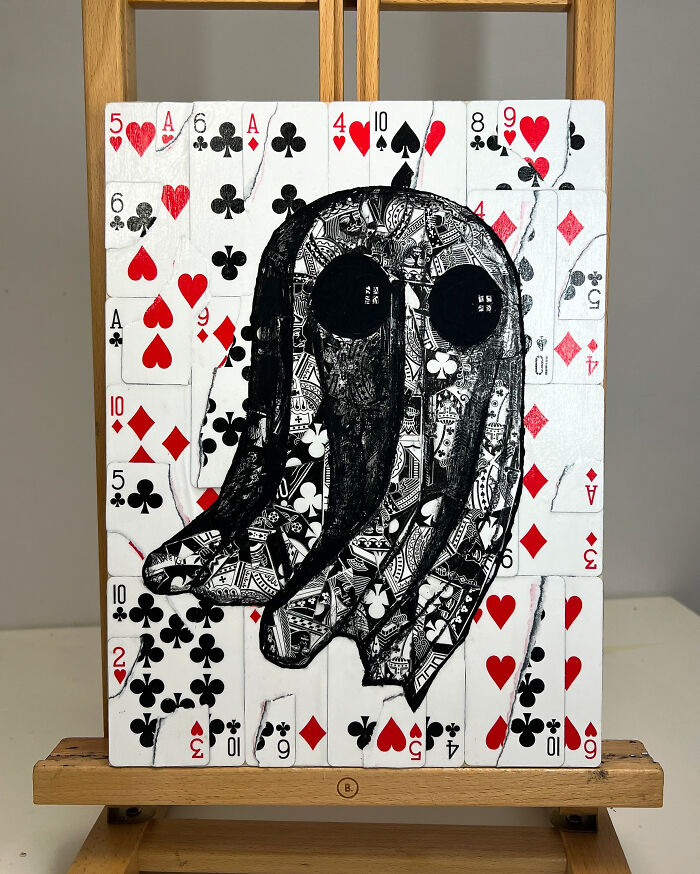 Ghost Artwork Made From Playing Cards By Elmo Hood (13 Pics)