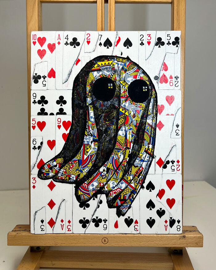 Ghost Artwork Made From Playing Cards By Elmo Hood (13 Pics)