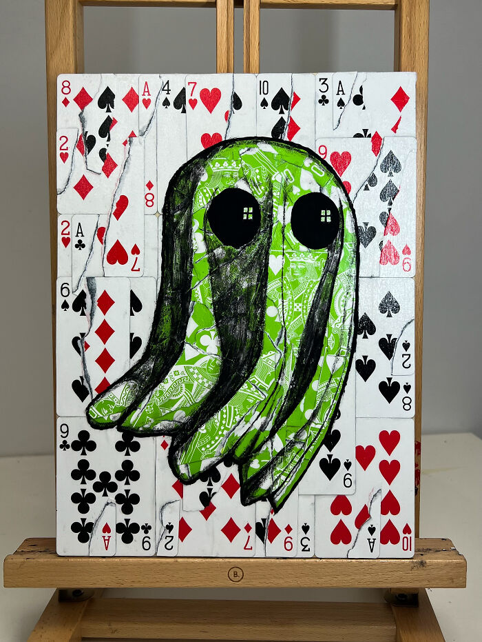 Ghost Artwork Made From Playing Cards By Elmo Hood (13 Pics)