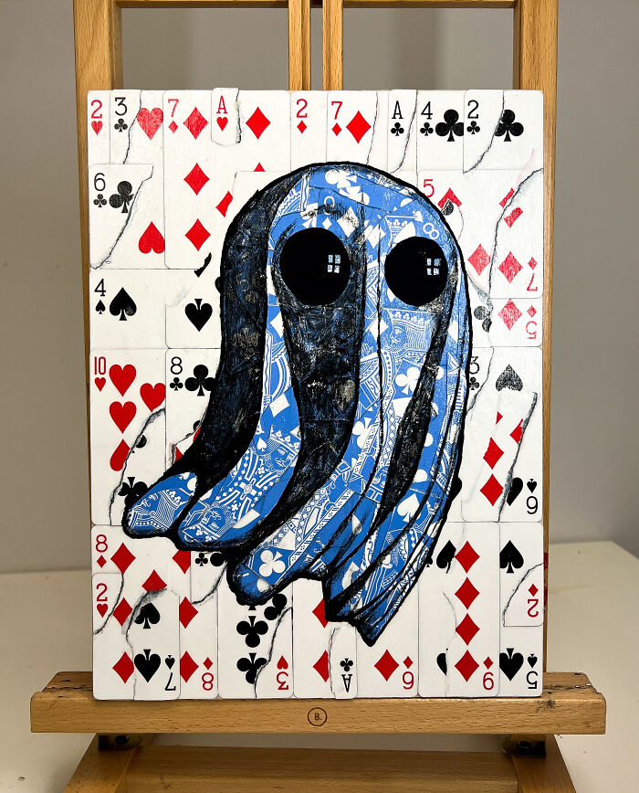 Ghost Artwork Made From Playing Cards By Elmo Hood (13 Pics)