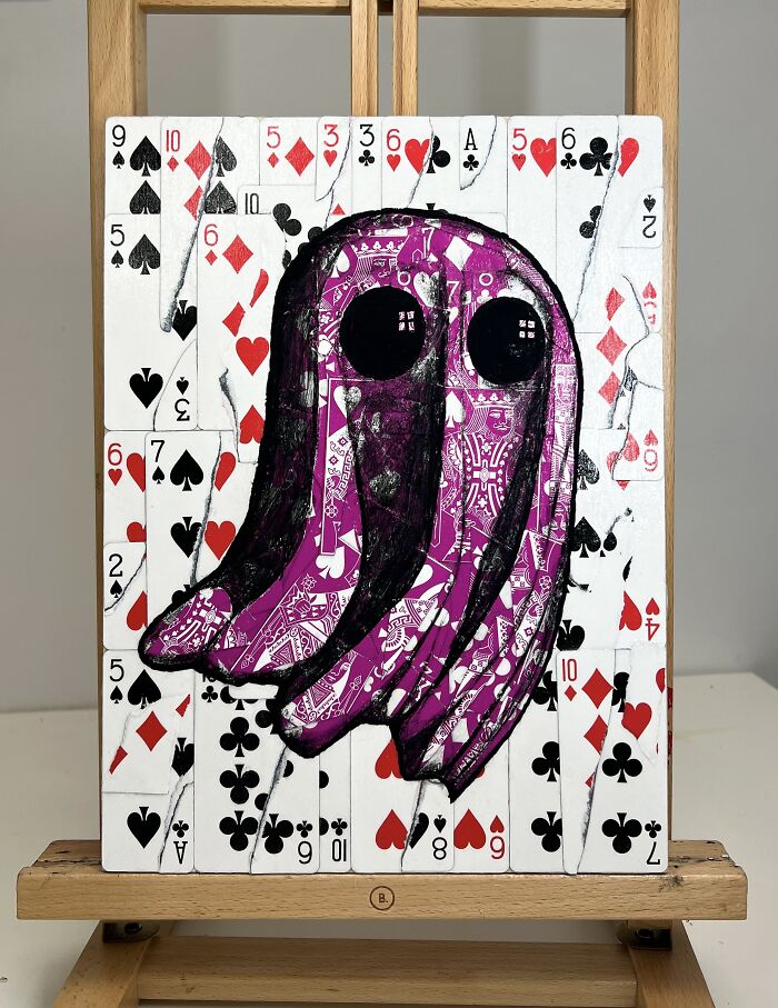 Ghost Artwork Made From Playing Cards By Elmo Hood (13 Pics)
