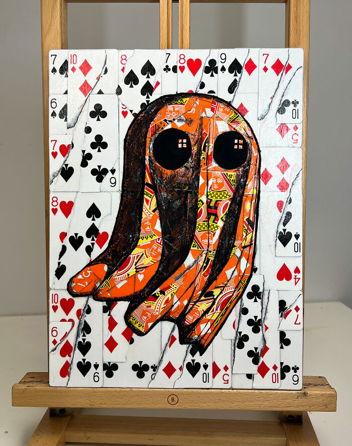 Ghost Artwork Made From Playing Cards By Elmo Hood (13 Pics)