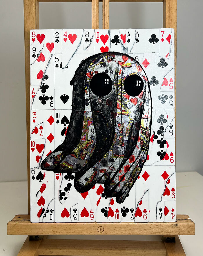 Ghost Artwork Made From Playing Cards By Elmo Hood (13 Pics)
