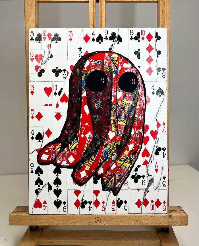 Ghost Artwork Made From Playing Cards By Elmo Hood (13 Pics)