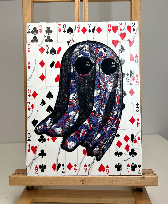 Ghost Artwork Made From Playing Cards By Elmo Hood (13 Pics)