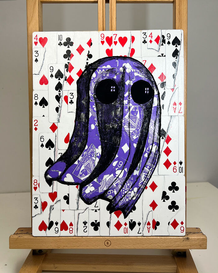 Ghost Artwork Made From Playing Cards By Elmo Hood (13 Pics)