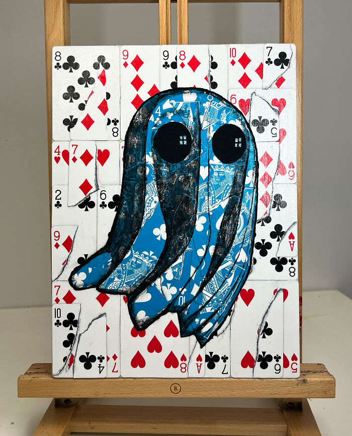 Ghost Artwork Made From Playing Cards By Elmo Hood (13 Pics)