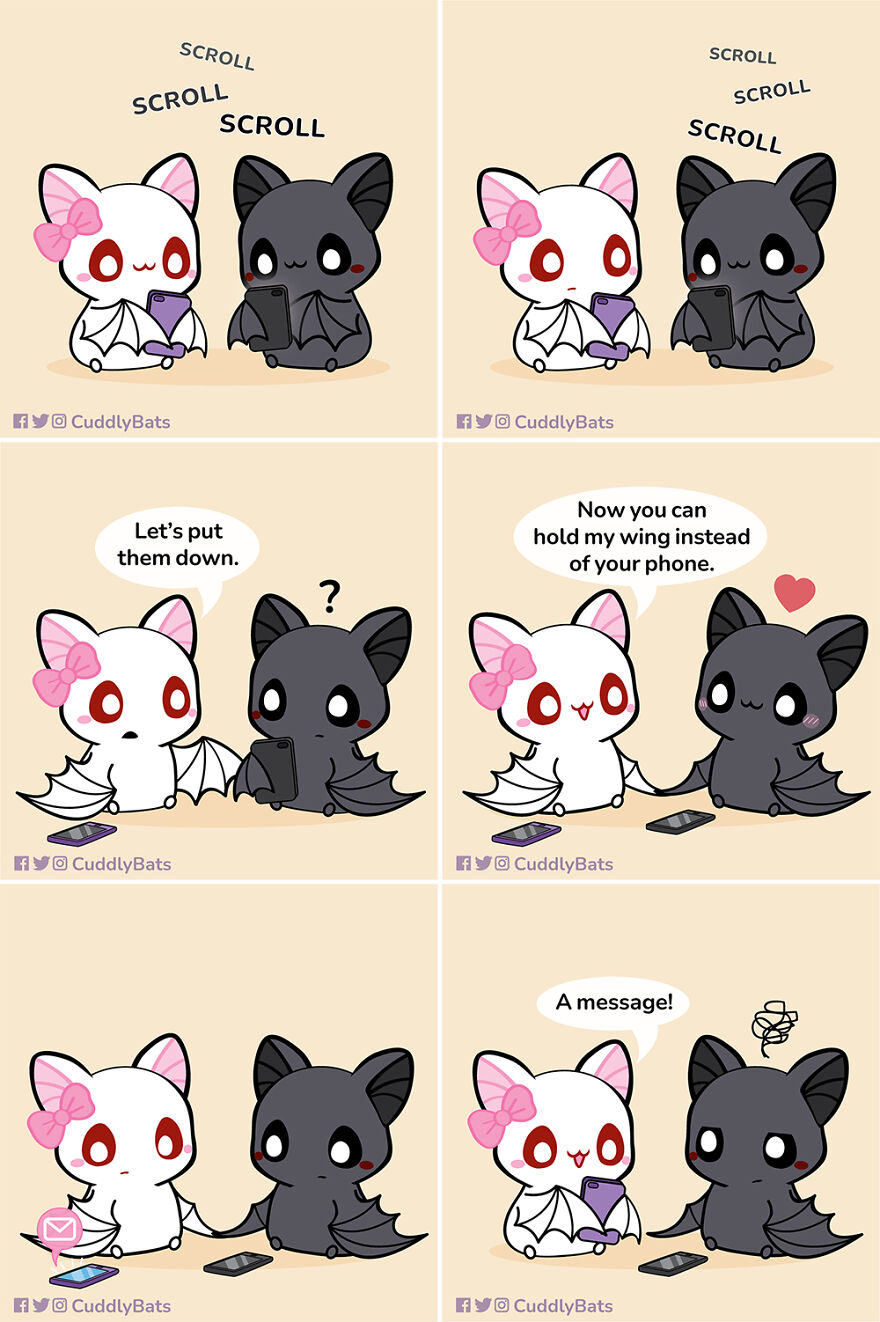 I Draw Comics About A Couple Of Bats In Love, Called “Cuddle Bats”, And Here’s 21 New Pics I Draw Comics About A Couple Of Bats In Love, Called “Cuddle Bats”, And Here’s 21 New Pics