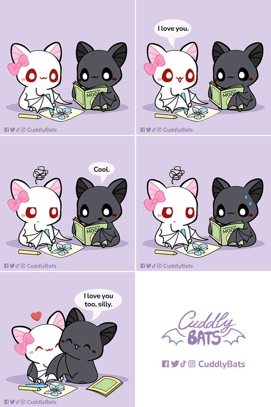 I Draw Comics About A Couple Of Bats In Love, Called “Cuddle Bats”, And Here’s 21 New Pics I Draw Comics About A Couple Of Bats In Love, Called “Cuddle Bats”, And Here’s 21 New Pics