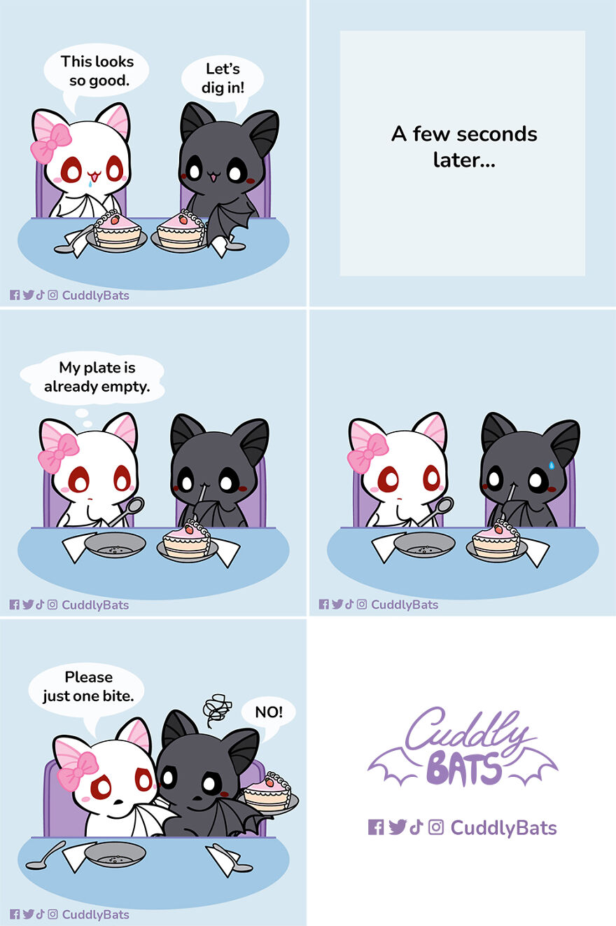 I Draw Comics About A Couple Of Bats In Love, Called “Cuddle Bats”, And Here’s 21 New Pics I Draw Comics About A Couple Of Bats In Love, Called “Cuddle Bats”, And Here’s 21 New Pics