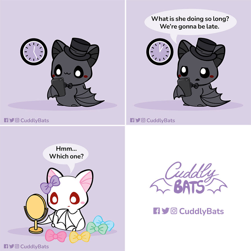 I Draw Comics About A Couple Of Bats In Love, Called “Cuddle Bats”, And Here’s 21 New Pics I Draw Comics About A Couple Of Bats In Love, Called “Cuddle Bats”, And Here’s 21 New Pics