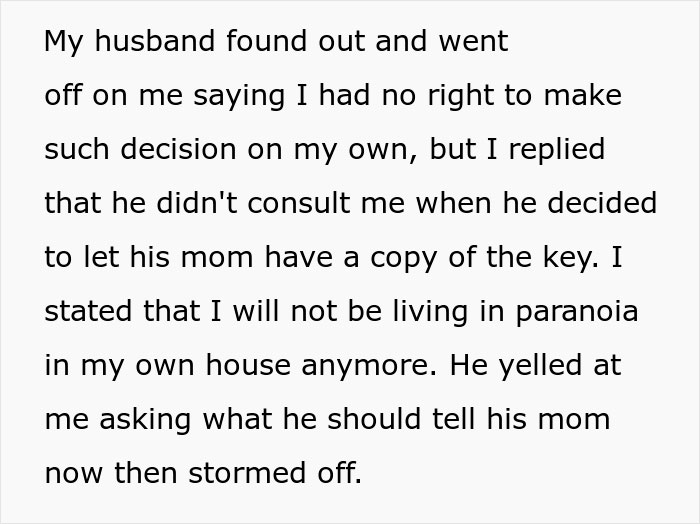 Man Gives His Mom The Keys To His House When Wife Asked Not To, So She Changes The Locks, Making The Family Furious Man Gives His Mom The Keys To His House When Wife Asked Not To, So She Changes The Locks, Making The Family Furious