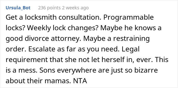 Man Gives His Mom The Keys To His House When Wife Asked Not To, So She Changes The Locks, Making The Family Furious Man Gives His Mom The Keys To His House When Wife Asked Not To, So She Changes The Locks, Making The Family Furious