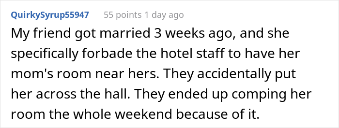 Mother Decides To Book A Room Right Next To Her Daughter’s Honeymoon Suite, Drama Ensues Mother Decides To Book A Room Right Next To Her Daughter’s Honeymoon Suite, Drama Ensues