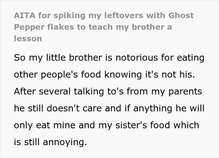 “He Didn’t Stop Crying For An Hour”: Guy Adds Ghost Pepper Flakes To His Leftover Pizza To Punish A Food-Thieving Sibling “He Didn’t Stop Crying For An Hour”: Guy Adds Ghost Pepper Flakes To His Leftover Pizza To Punish A Food-Thieving Sibling