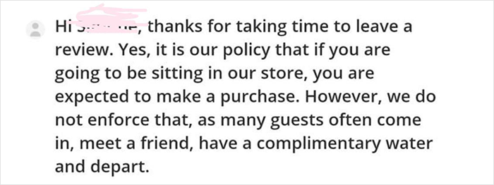 Folks Online Applaud This Café Owner For Writing A Savage Reply To A Review Complaining About Not Being Allowed To Sit With A Cup Of Starbucks Folks Online Applaud This Café Owner For Writing A Savage Reply To A Review Complaining About Not Being Allowed To Sit With A Cup Of Starbucks