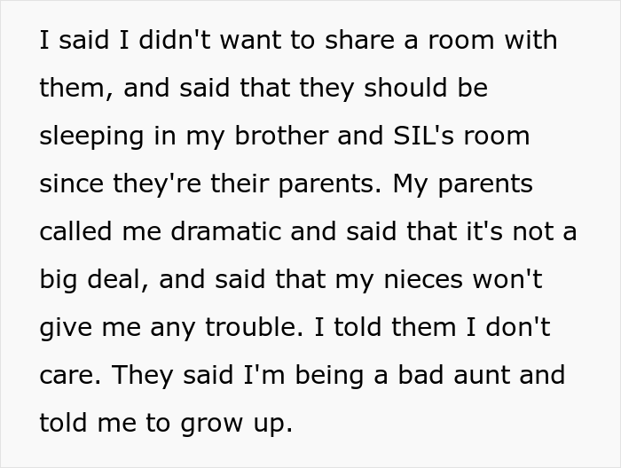 &ldquo;[Would I Be The Jerk] If I Cancelled My Vacation Ticket Because My Family Wants Me To Share A Room With My Nieces?&rdquo;