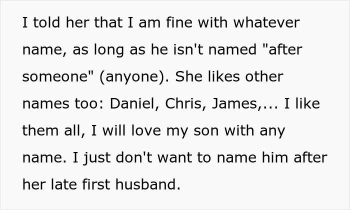 “[Am I A Jerk] For Telling My Wife I Don’t Want To Name Our Child After Her Late Husband?”