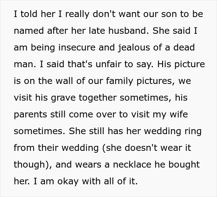 “[Am I A Jerk] For Telling My Wife I Don’t Want To Name Our Child After Her Late Husband?”